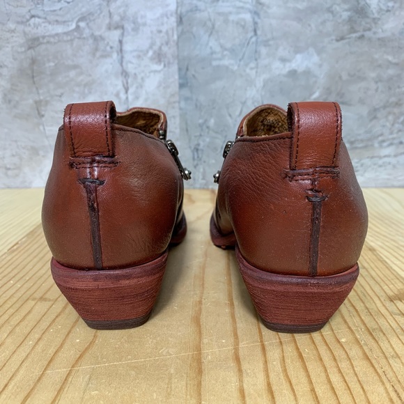 Frye Sacha Moto Shootie Red Clay Boots - Picture 3 of 9